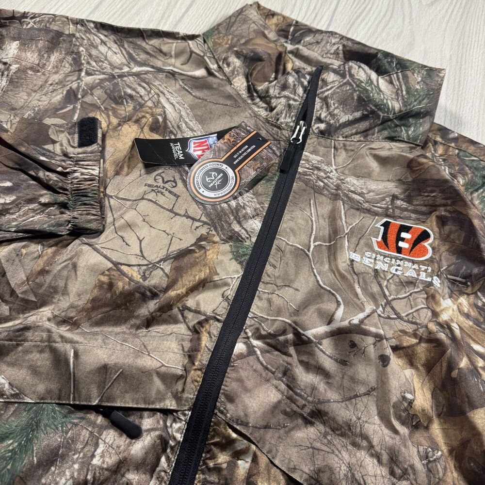 Cincinnati Bengals Real Tree Xtra Camo Full Zip Windbreaker Jacket Men’s L NFL